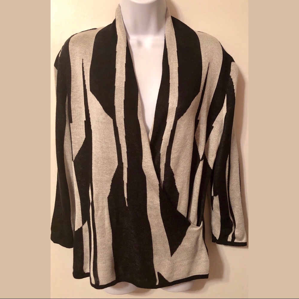 NY&C Black & Grey Soft Striped Sweater.